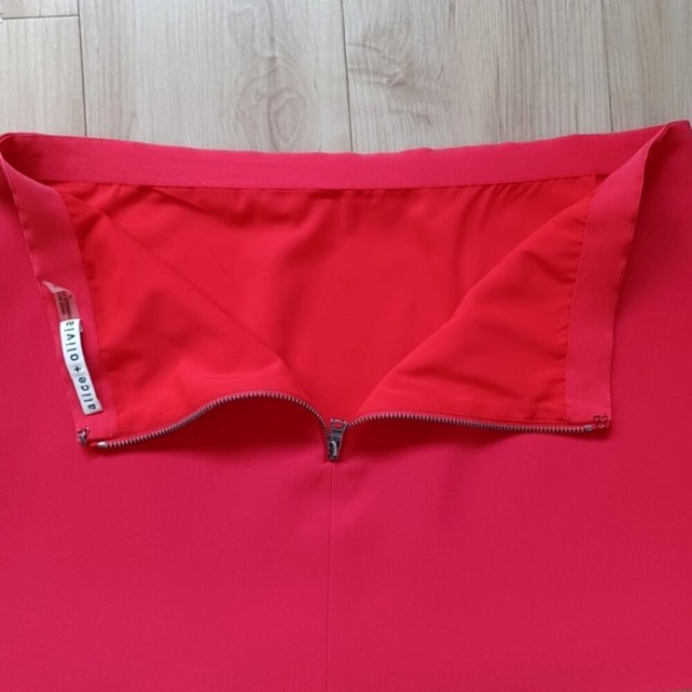 Alice + Olivia Shaylee Mini Skirt Poppy Red 6 - Picture 8 of 13